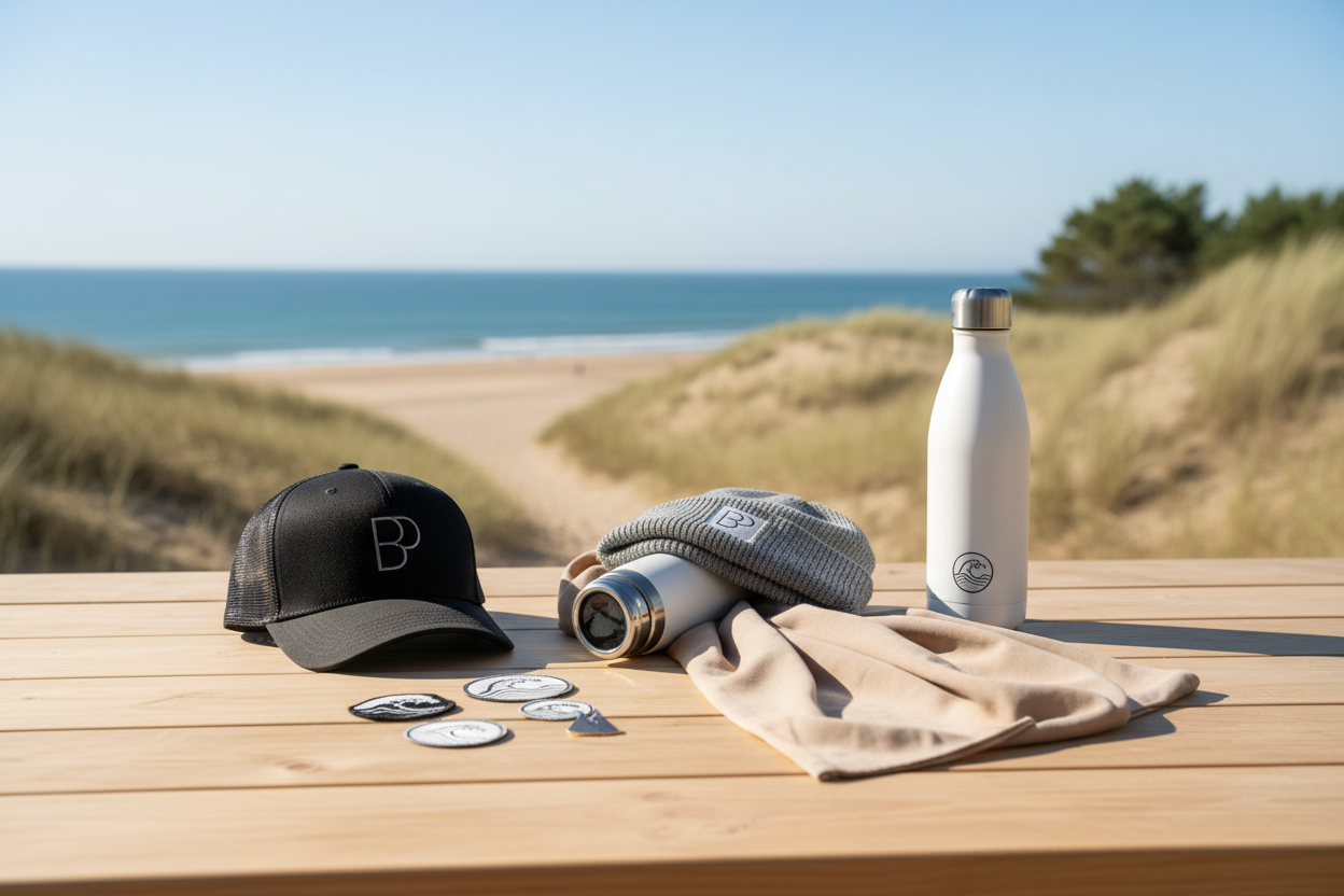 Accessoires personnalisés casquettes bonnets écharpes COCO PYLA Biscarrosse Plage