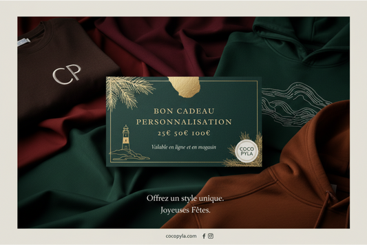 Bon Cadeau Personnalisation Vêtements - 25€, 50€ ou 100€