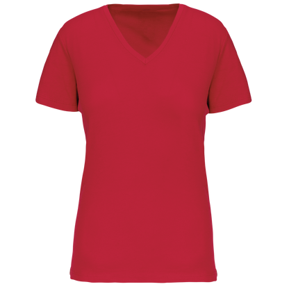 T-shirt col V femme K3029IC bio red 145g/m² KARIBAN personnalisable express 1h