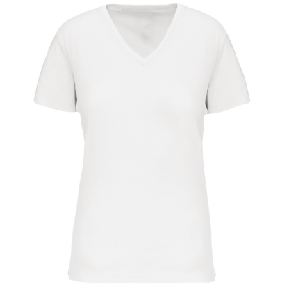T-shirt col V femme K3029IC bio white 145g/m² KARIBAN personnalisable express 1h