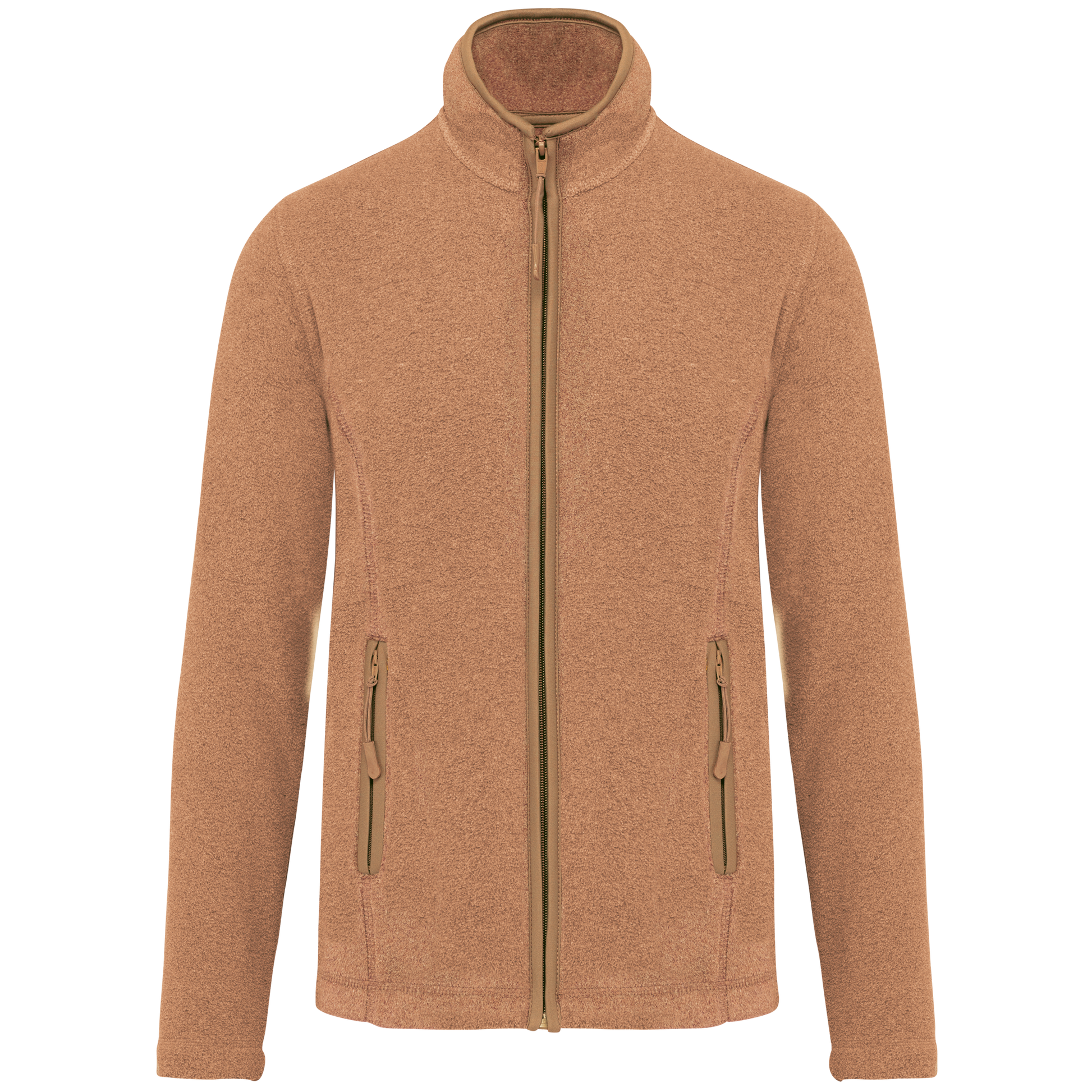 Veste micropolaire zippée femme Kariban K907 camel chiné personnalisation express Biscarrosse Plage

