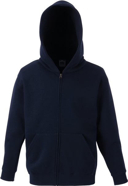 Veste zippée capuche enfant bleu foncé SC62045 Fruit of the Loom 280g personnalisable sérigraphie DTF flocage
