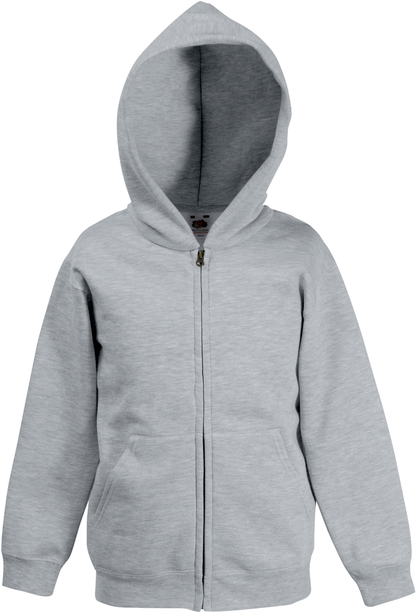 Veste zippée capuche enfant gris chiné SC62045 Fruit of the Loom 280g personnalisable sérigraphie DTF flocage
