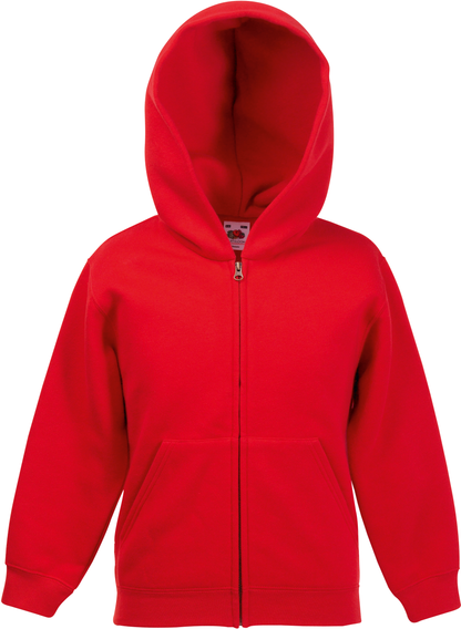 Veste zippée capuche enfant rouge SC62045 Fruit of the Loom 280g personnalisable sérigraphie DTF flocage
