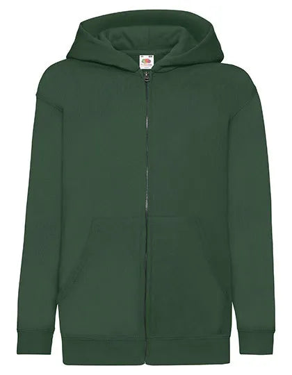 Veste zippée capuche enfant vert bouteille SC62045 Fruit of the Loom 280g personnalisable sérigraphie DTF flocage
