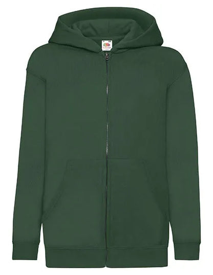 Veste zippée capuche enfant vert bouteille SC62045 Fruit of the Loom 280g personnalisable sérigraphie DTF flocage

