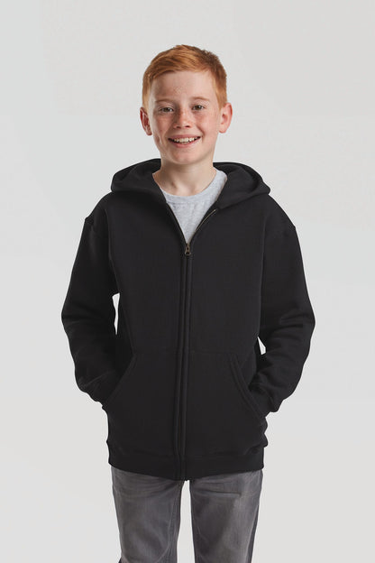 Veste zippée capuche enfant noir Fruit of the Loom SC62045 personnalisation express 1h Biscarrosse Plage

