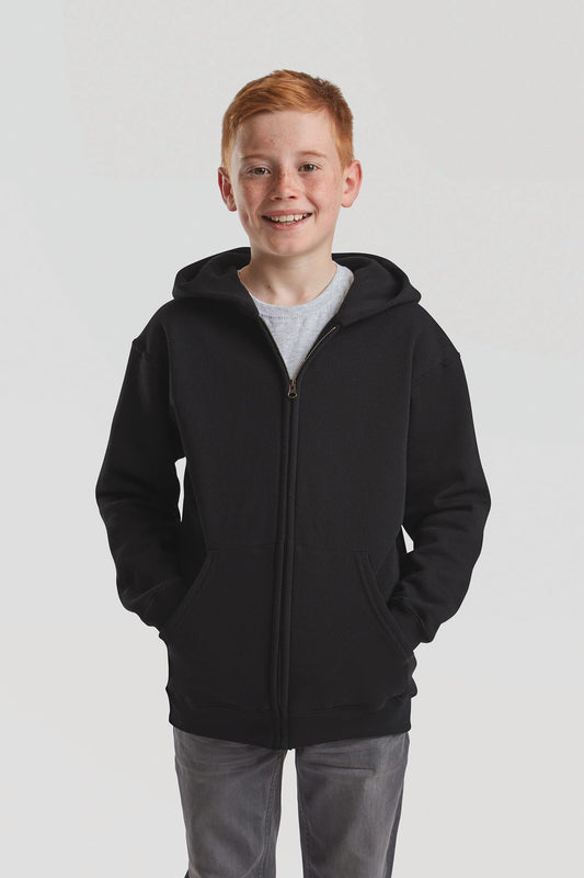 Veste zippée capuche enfant noir Fruit of the Loom SC62045 personnalisation express 1h Biscarrosse Plage
