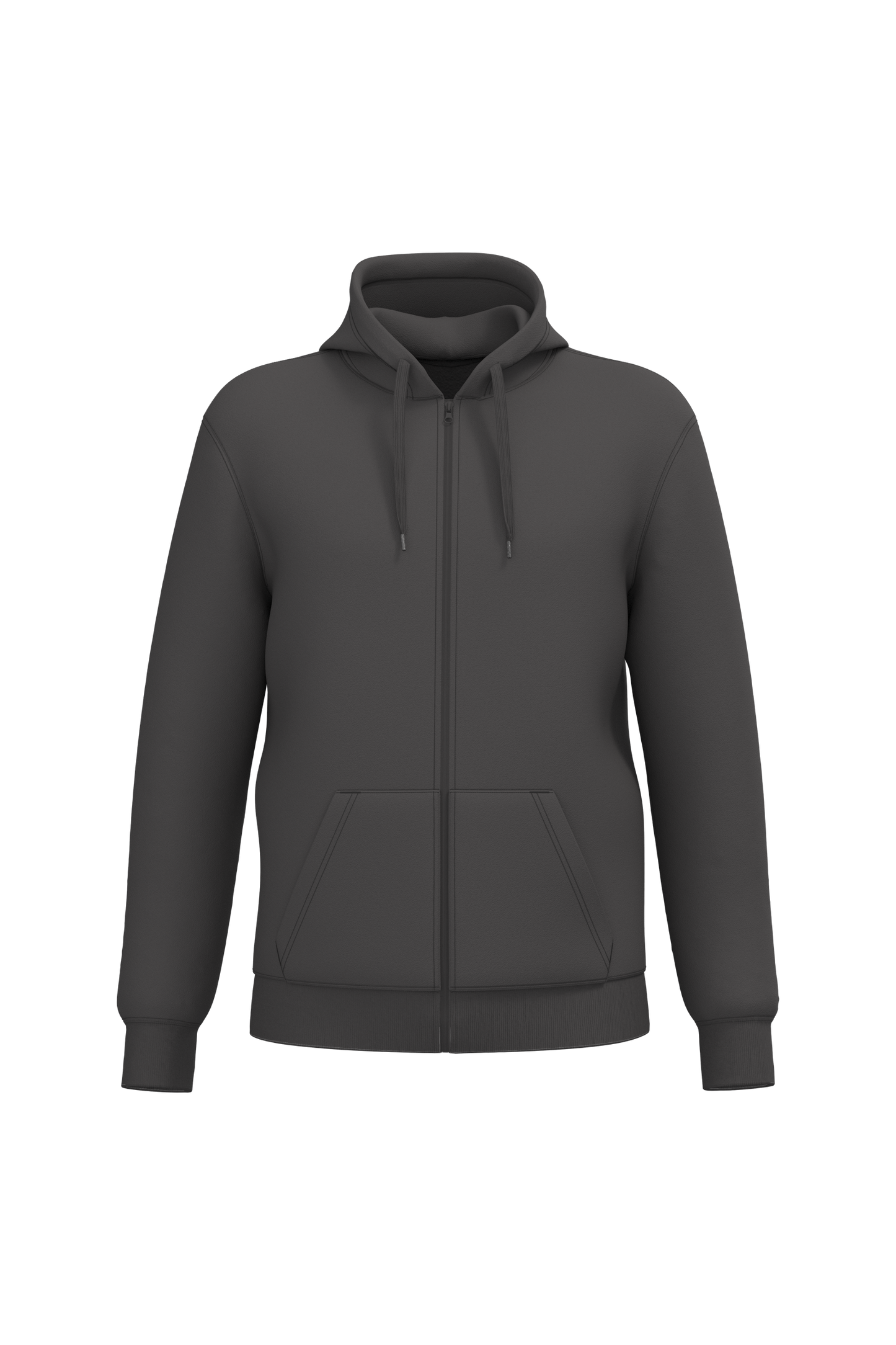 Sweat zippé capuche gris foncé Kariban K4042 recyclé personnalisation 1h Biscarrosse