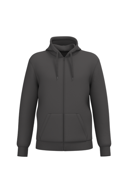 Sweat zippé capuche gris foncé Kariban K4042 recyclé personnalisation 1h Biscarrosse