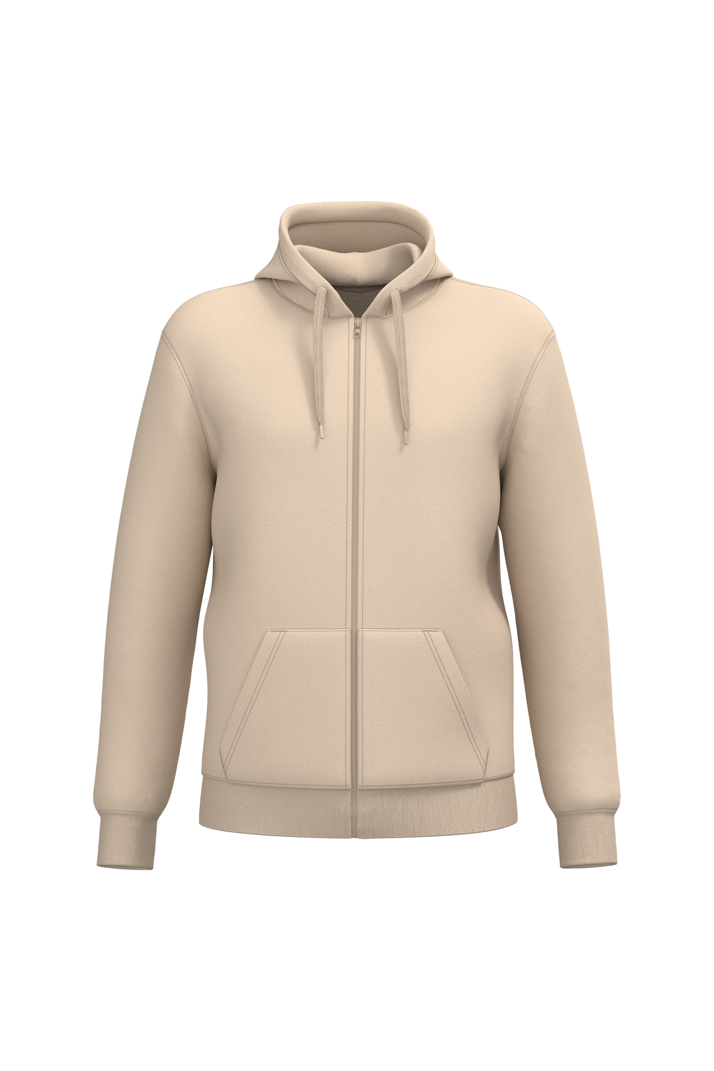Sweat zippé capuche sable clair Kariban K4042 recyclé personnalisation 1h COCO PYLA