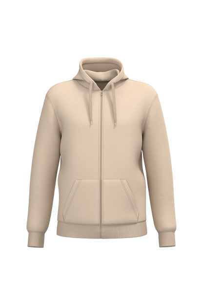 Sweat zippé capuche sable clair Kariban K4042 recyclé personnalisation 1h COCO PYLA