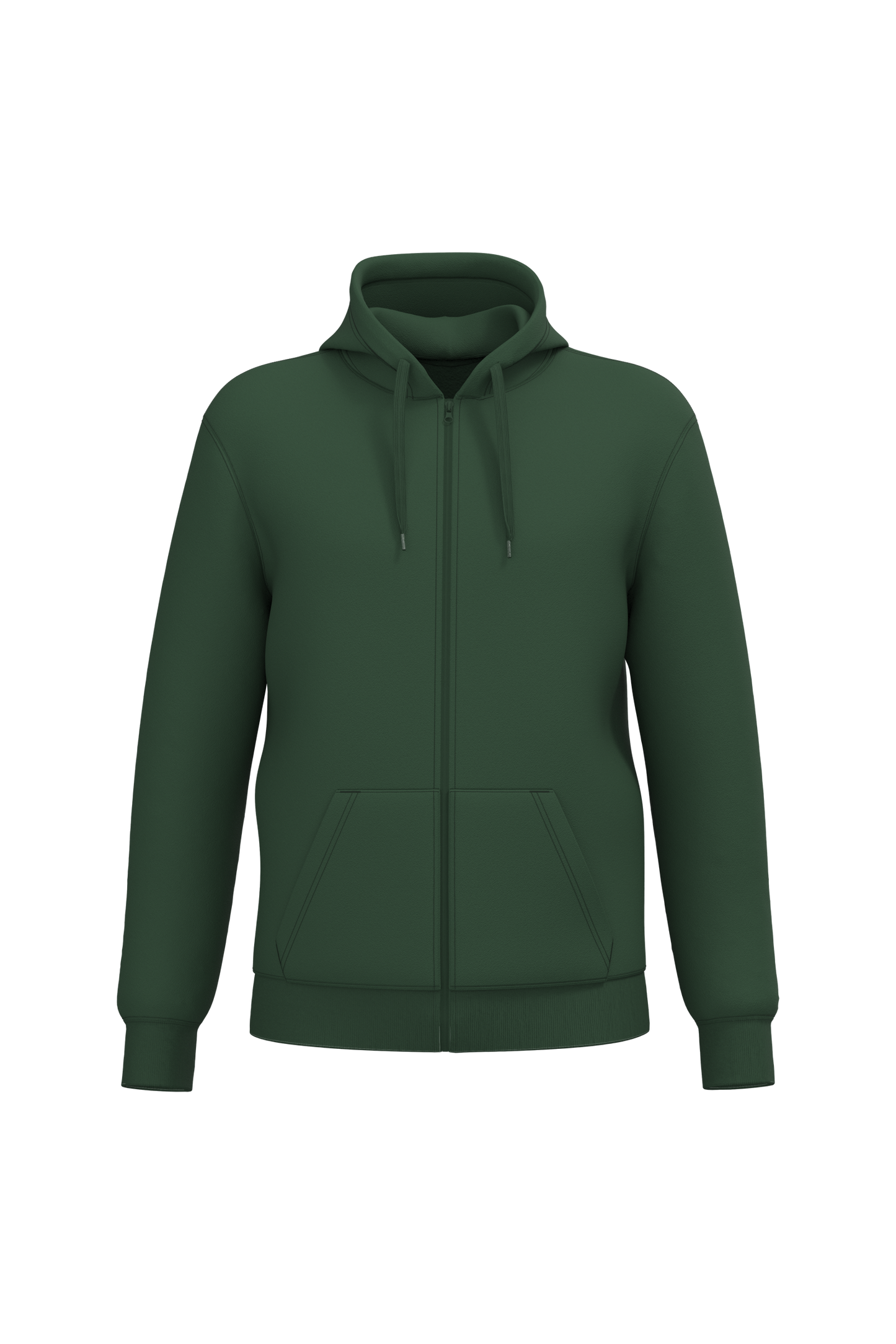 Sweat zippé capuche vert forêt Kariban K4042 recyclé personnalisation 1h Biscarrosse