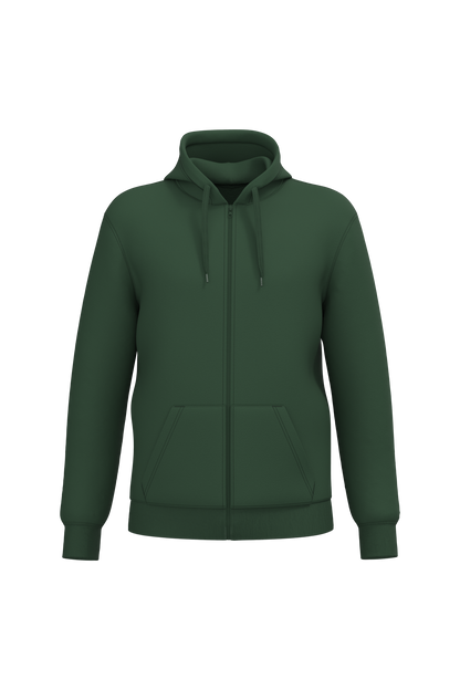 Sweat zippé capuche vert forêt Kariban K4042 recyclé personnalisation 1h Biscarrosse