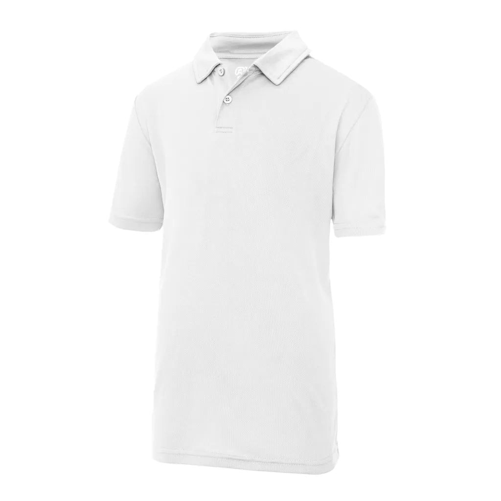 Polo enfant technique blanc AWDis JC040J sublimable Quick Dry UPF30 personnalisation express Biscarrosse

