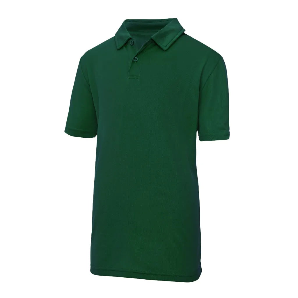 Polo enfant technique vert bouteille AWDis JC040J Quick Dry UPF30 personnalisation express 1h Biscarrosse
