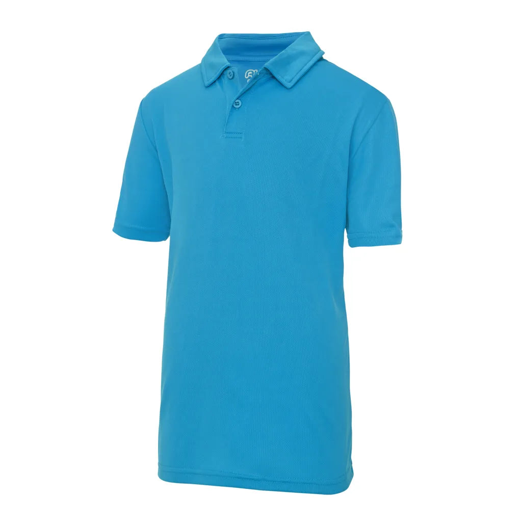 Polo enfant technique bleu saphir AWDis JC040J Quick Dry UPF30 personnalisation express 1h Biscarrosse
