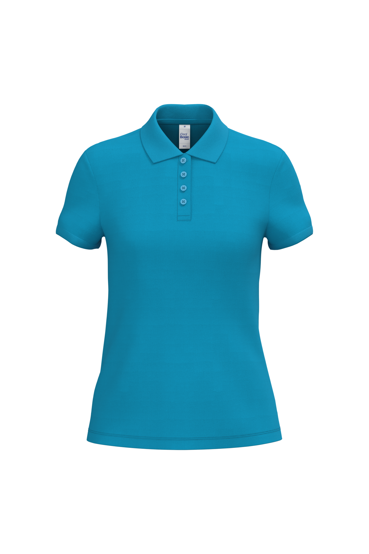 Polo piqué femme IB221 Ideal Basic bleu atoll personnalisable express 1h Biscarrosse