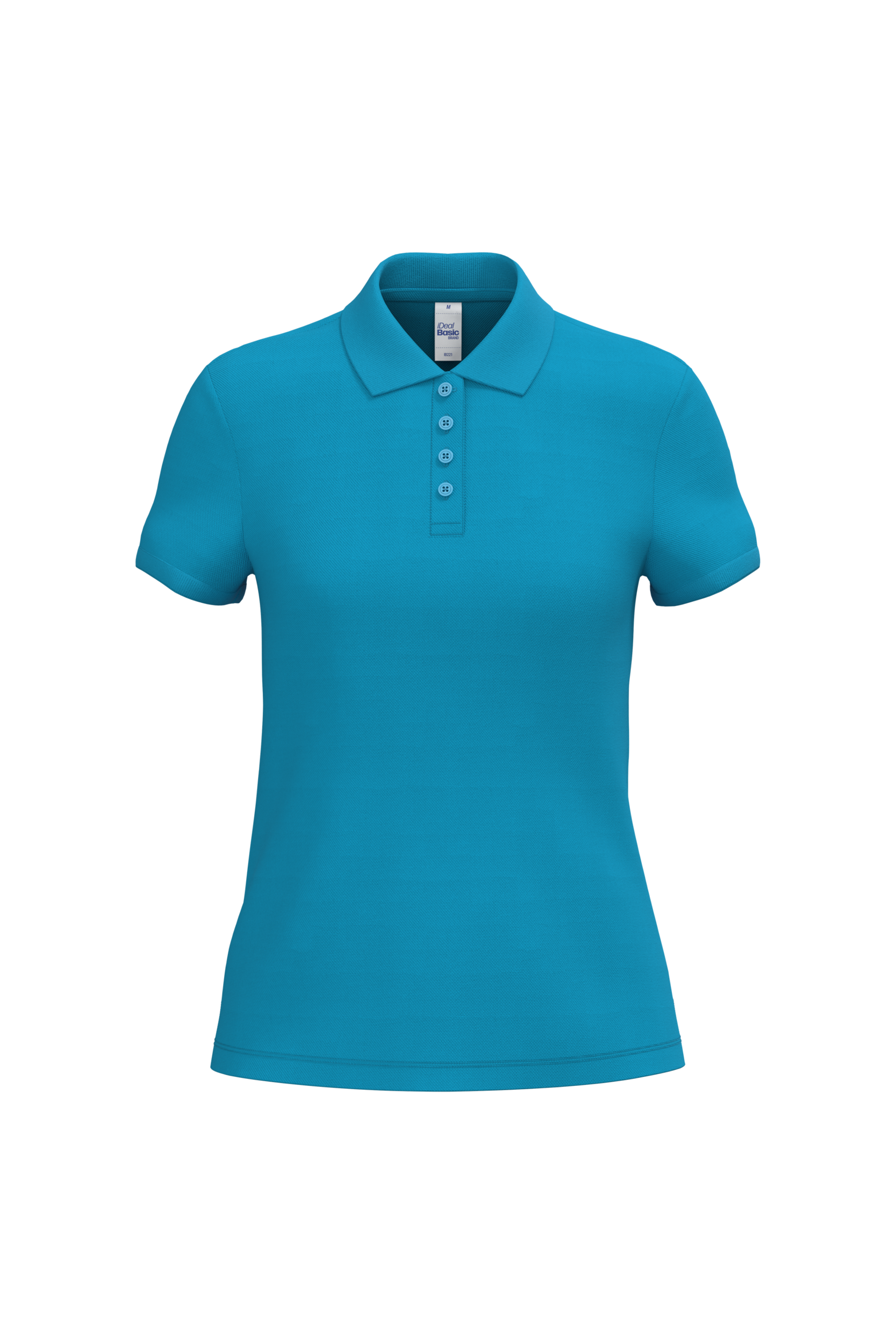 Polo piqué femme IB221 Ideal Basic bleu atoll personnalisable express 1h Biscarrosse