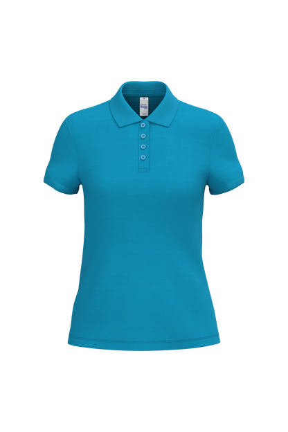 Polo piqué femme IB221 Ideal Basic bleu atoll personnalisable express 1h Biscarrosse