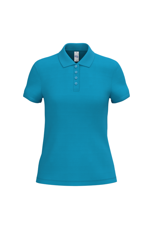 Polo piqué femme IB221 Ideal Basic bleu atoll personnalisable express 1h Biscarrosse