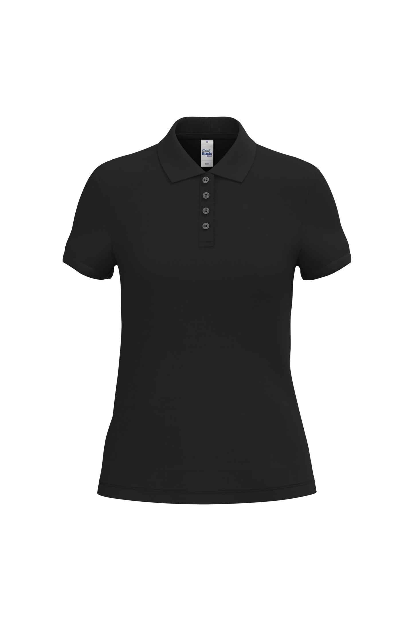 Polo piqué femme IB221 Ideal Basic noir personnalisable express 1h Biscarrosse