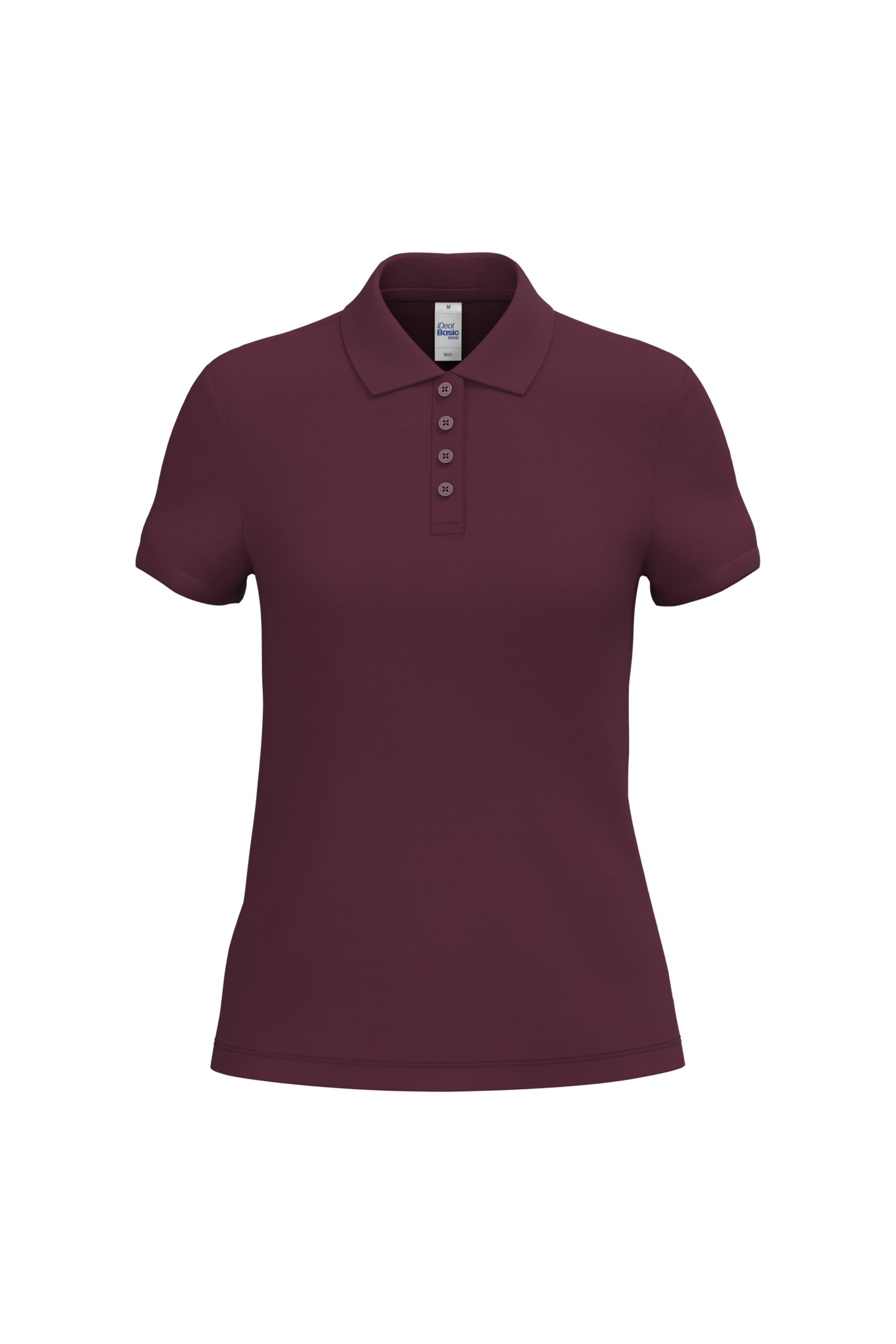 Polo piqué femme IB221 Ideal Basic bordeaux personnalisable express 1h Biscarrosse