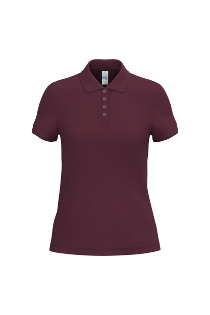 Polo piqué femme IB221 Ideal Basic bordeaux personnalisable express 1h Biscarrosse
