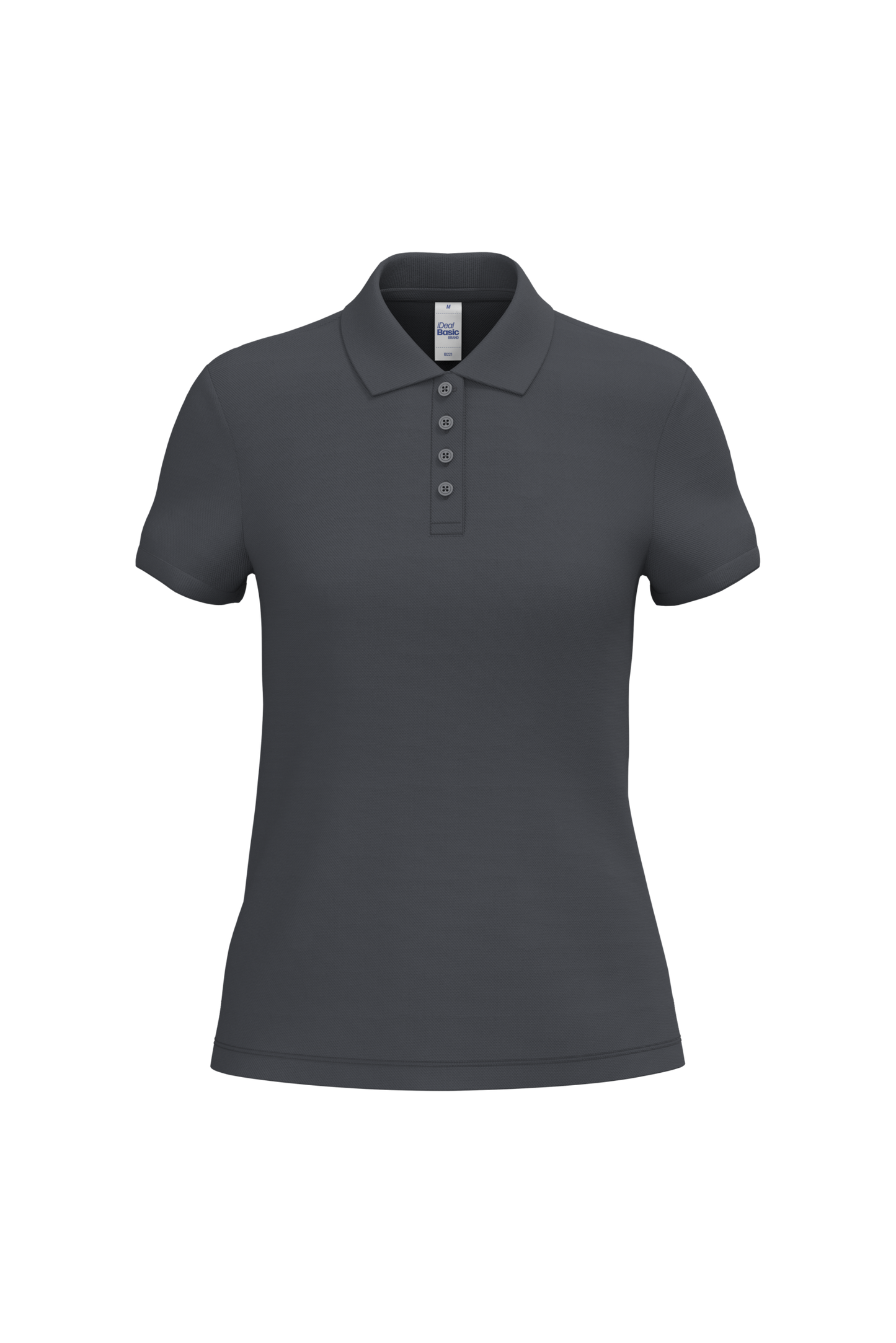 Polo piqué femme IB221 Ideal Basic gris foncé personnalisable express 1h Biscarrosse