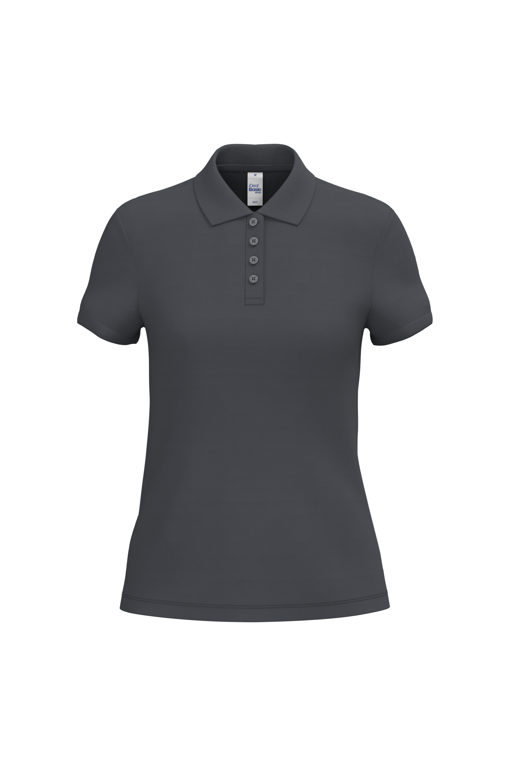 Polo piqué femme IB221 Ideal Basic gris foncé personnalisable express 1h Biscarrosse