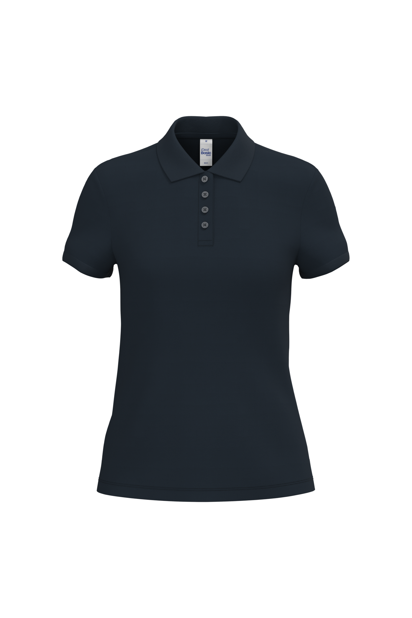 Polo piqué femme IB221 Ideal Basic bleu marine personnalisable express 1h Biscarrosse