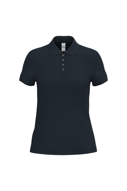 Polo piqué femme IB221 Ideal Basic bleu marine personnalisable express 1h Biscarrosse
