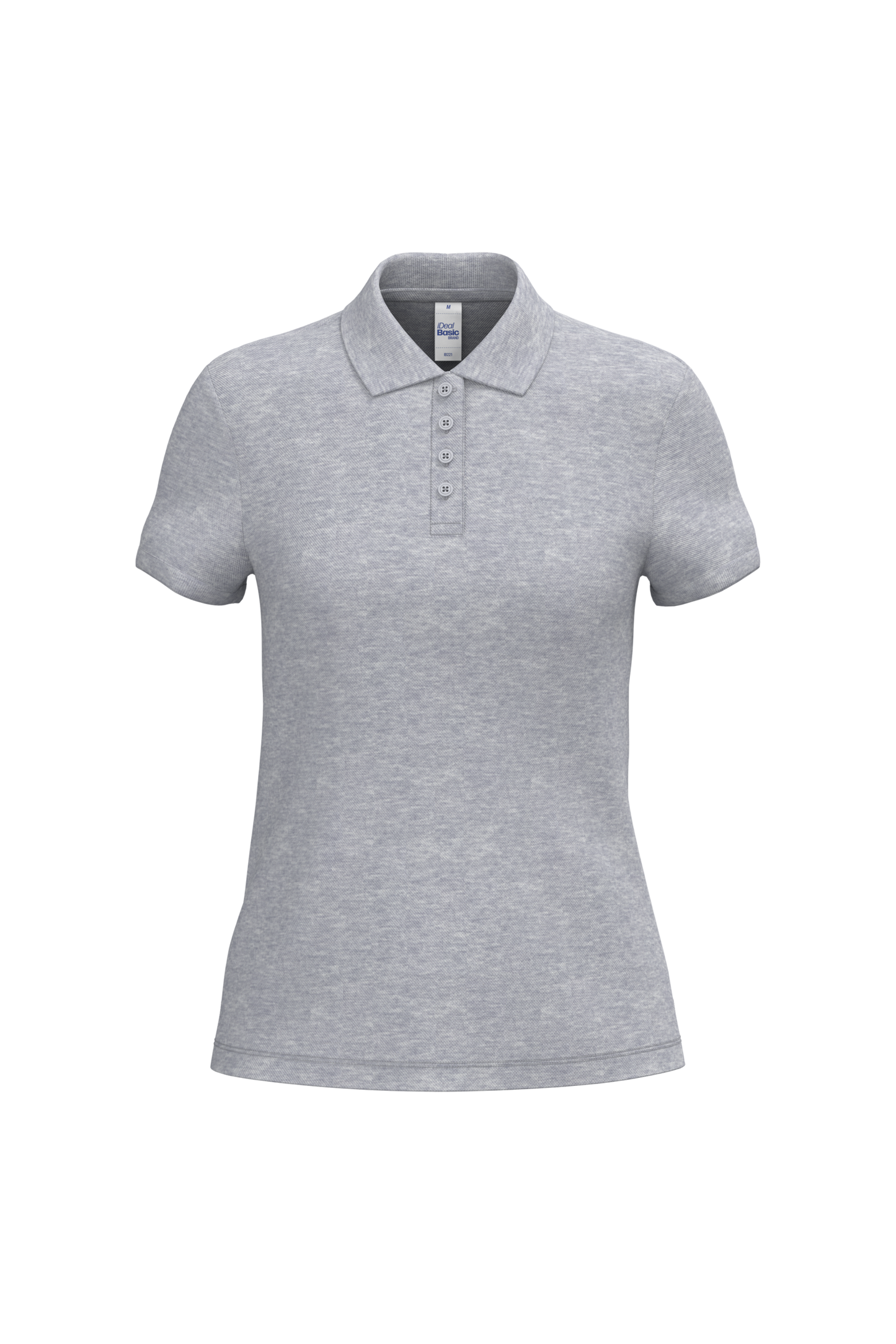 Polo piqué femme IB221 Ideal Basic gris oxford personnalisable express 1h Biscarrosse