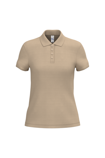 Polo piqué femme IB221 Ideal Basic sable personnalisable express 1h Biscarrosse