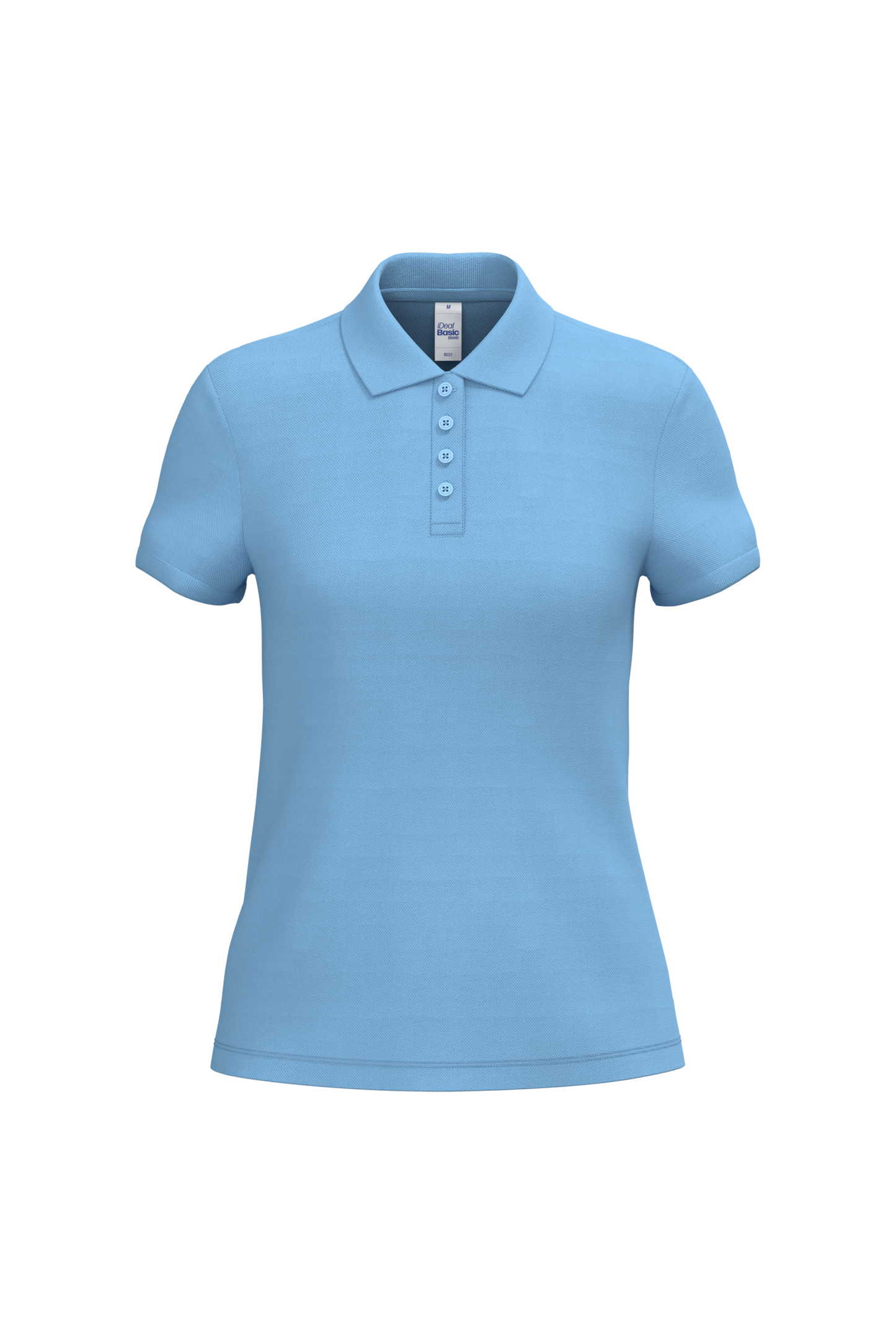 Polo piqué femme IB221 Ideal Basic bleu ciel personnalisable express 1h Biscarrosse