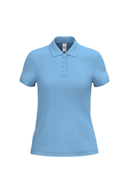 Polo piqué femme IB221 Ideal Basic bleu ciel personnalisable express 1h Biscarrosse