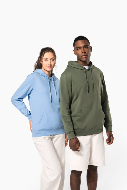Sweat à capuche recyclé K4041 KARIBAN bleu ciel et kaki - 280g/m²