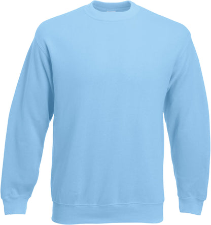 Sweat-shirt col rond Classic SC163 Fruit of the Loom bleu ciel - Coton bio 280g/m²