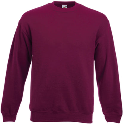Sweat-shirt col rond Classic SC163 Fruit of the Loom bourgogne - Coton bio 280g/m²