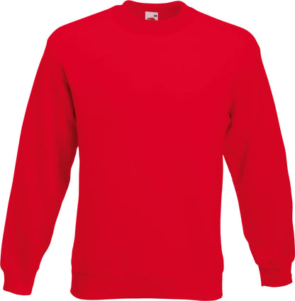 Sweat-shirt col rond Classic SC163 Fruit of the Loom rouge - Coton bio 280g/m²
