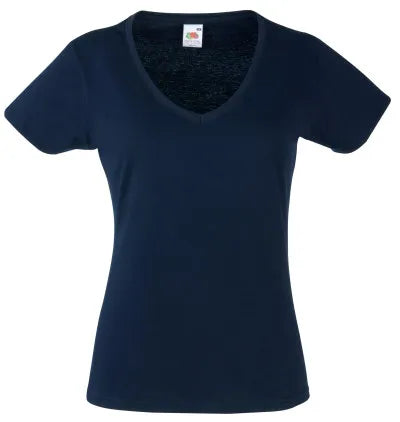 T-shirt col V femme Fruit of the Loom bleu marine Deep Navy personnalisation express 1h Biscarrosse
